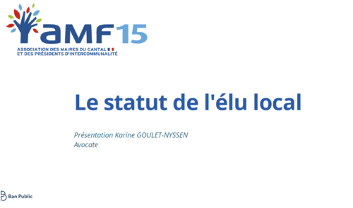STATUT DE L ELU LOCAL